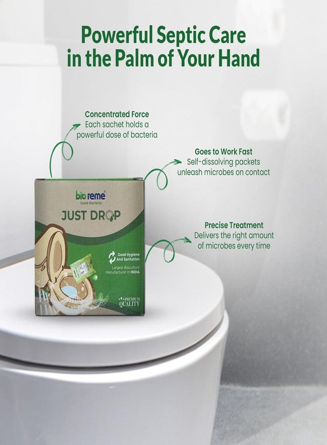 Bio Reme Septic Tank Cleaner Bacteria Powder with Odour Removing Microbial Formula, Effective Waste Decomposer for Septic Systems, Easy Use Sachets for Regular, Pack of 10 Sachets (35 g Each) - Image 3