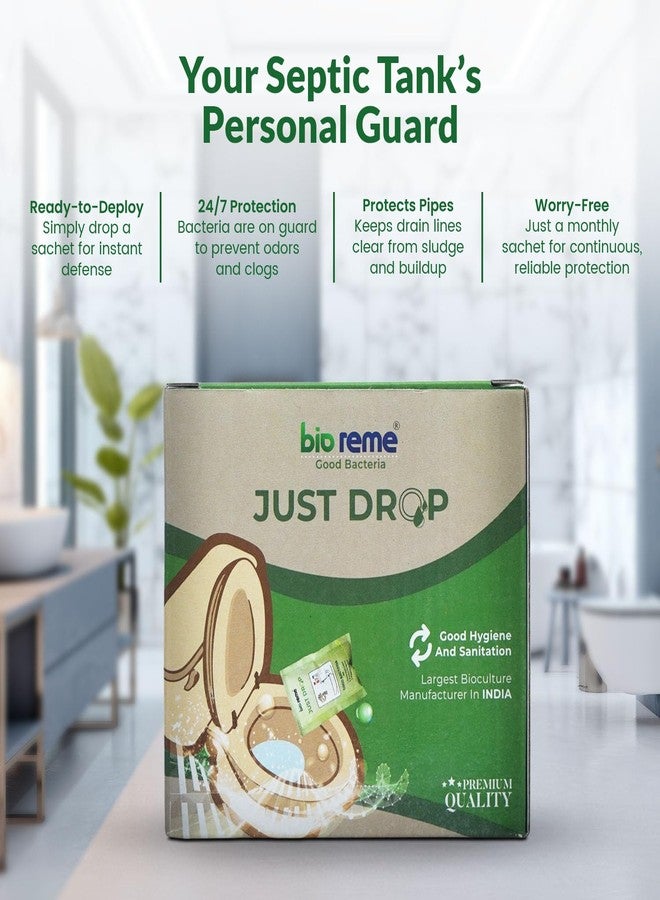 Bio Reme Septic Tank Cleaner Bacteria Powder with Odour Removing Microbial Formula, Effective Waste Decomposer for Septic Systems, Easy Use Sachets for Regular, Pack of 10 Sachets (35 g Each) - Image 5