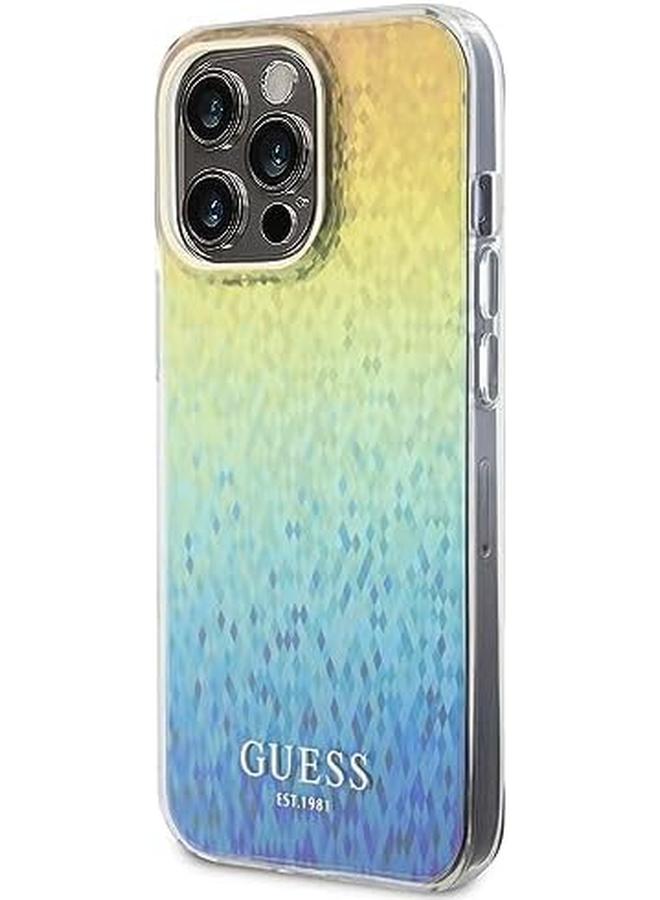 erorex Guess For Iphone 15 Pro Max Case Iml Case With Faceted Mirror Disco Pattern Anti Scratch Drop Resistant Shockproof Full Slim Back Cover For Iphone 15 Pro Max 6.7" Iridescent - Image 2