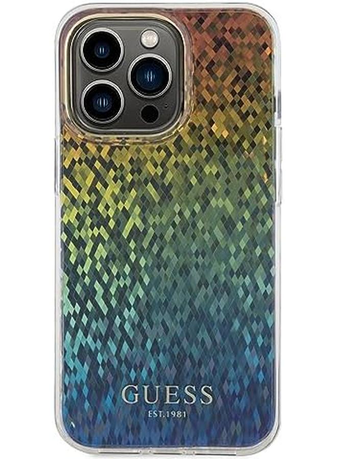 erorex Guess For Iphone 15 Pro Max Case Iml Case With Faceted Mirror Disco Pattern Anti Scratch Drop Resistant Shockproof Full Slim Back Cover For Iphone 15 Pro Max 6.7" Iridescent - Image 3