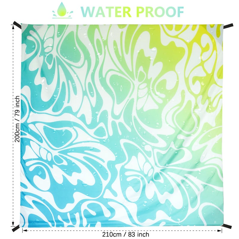 HIHOHO Beach Blanket Waterproof Sandproof Extra Large Beach Mat 79" X 83"/120"x108"for 1-8 Adults Quick Drying Durable Outdoor Picnic Mat for Beach Travel Camping Hiking - Image 2