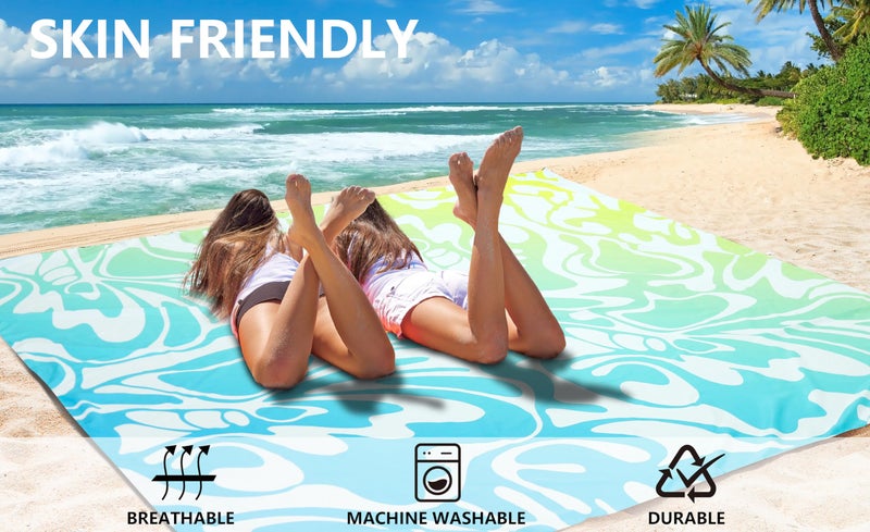 HIHOHO Beach Blanket Waterproof Sandproof Extra Large Beach Mat 79" X 83"/120"x108"for 1-8 Adults Quick Drying Durable Outdoor Picnic Mat for Beach Travel Camping Hiking - Image 5