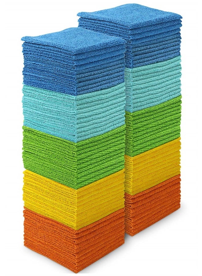 AIDEA - Microfiber Cleaning Cloths-100PK, Soft Absorbent Rags for Cleaning, Lint-Free Towels Cleaning, Kitchen Towels, Microfiber Dusting Cloth for Home, Car, Window, Cleaning Supplies-12in.x12in. - Image 1