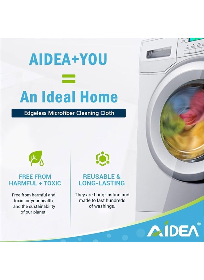 AIDEA - Microfiber Cleaning Cloths-100PK, Soft Absorbent Rags for Cleaning, Lint-Free Towels Cleaning, Kitchen Towels, Microfiber Dusting Cloth for Home, Car, Window, Cleaning Supplies-12in.x12in. - Image 1