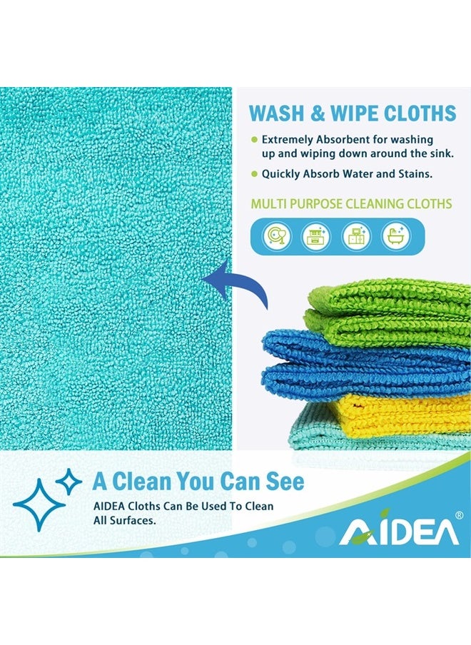 AIDEA - Microfiber Cleaning Cloths-100PK, Soft Absorbent Rags for Cleaning, Lint-Free Towels Cleaning, Kitchen Towels, Microfiber Dusting Cloth for Home, Car, Window, Cleaning Supplies-12in.x12in. - Image 1