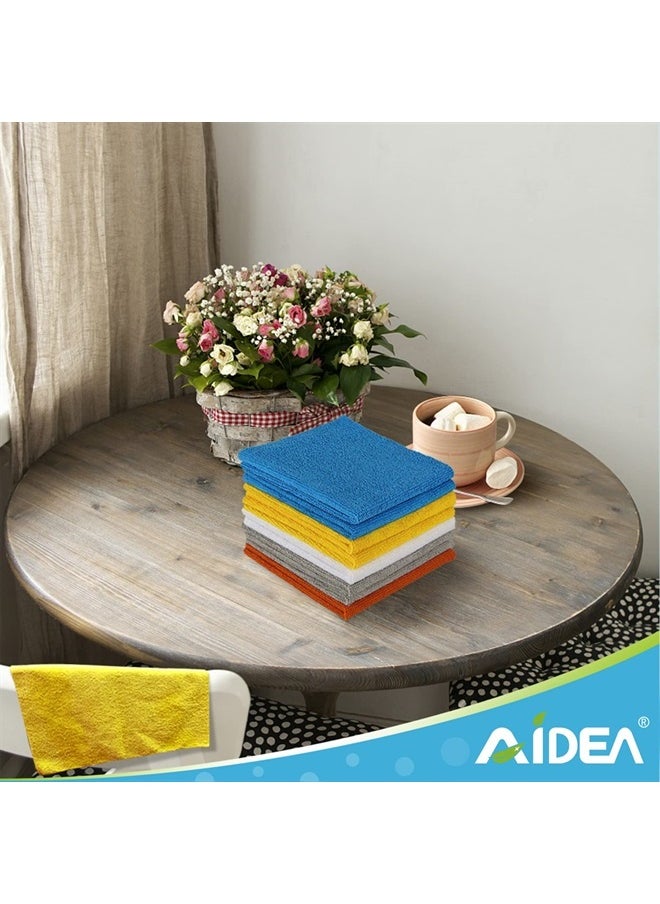 AIDEA - Microfiber Cleaning Cloths-100PK, Soft Absorbent Rags for Cleaning, Lint-Free Towels Cleaning, Kitchen Towels, Microfiber Dusting Cloth for Home, Car, Window, Cleaning Supplies-12in.x12in. - Image 1