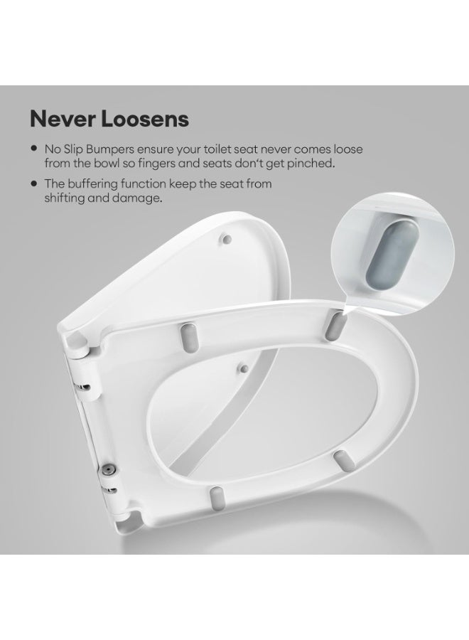 Midwest Toilet Seat Cover, Slow Close Removable Toilet Seat, Quick-Release Hinges with Grip-Tight Bumpers, Chrome - Image 5