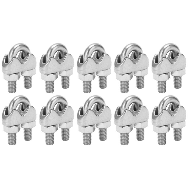 Wire Rope Cable Clip Clamp: 304 Stainless Steel, Rust-Proof Anti-Corrosion, Deep Strong Thread - Non-Slip Saddle U Bolt Saddle Fastener for Outdoor & Fitness Equipment, Patio Furniture, Awnings - Image 4