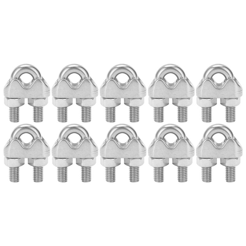 Wire Rope Cable Clip Clamp: 304 Stainless Steel, Rust-Proof Anti-Corrosion, Deep Strong Thread - Non-Slip Saddle U Bolt Saddle Fastener for Outdoor & Fitness Equipment, Patio Furniture, Awnings - Image 5