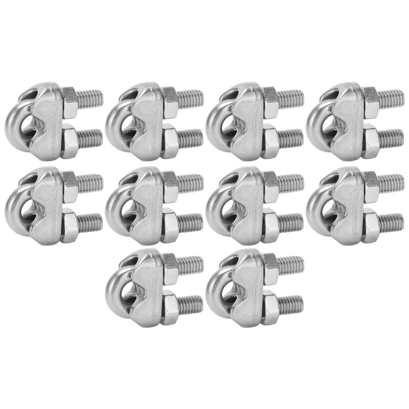Wire Rope Cable Clip Clamp: 304 Stainless Steel, Rust-Proof Anti-Corrosion, Deep Strong Thread - Non-Slip Saddle U Bolt Saddle Fastener for Outdoor & Fitness Equipment, Patio Furniture, Awnings - Image 3