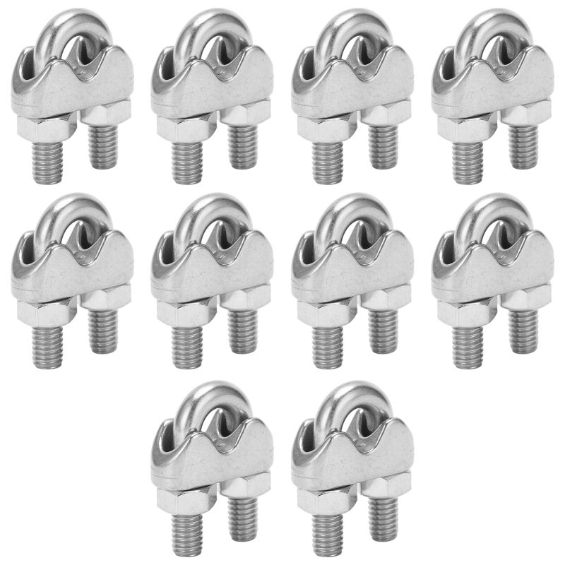 Wire Rope Cable Clip Clamp: 304 Stainless Steel, Rust-Proof Anti-Corrosion, Deep Strong Thread - Non-Slip Saddle U Bolt Saddle Fastener for Outdoor & Fitness Equipment, Patio Furniture, Awnings - Image 2