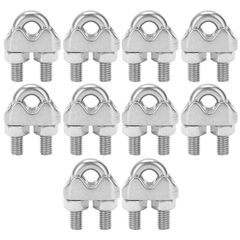 Wire Rope Cable Clip Clamp: 304 Stainless Steel, Rust-Proof Anti-Corrosion, Deep Strong Thread - Non-Slip Saddle U Bolt Saddle Fastener for Outdoor & Fitness Equipment, Patio Furniture, Awnings - Image 1