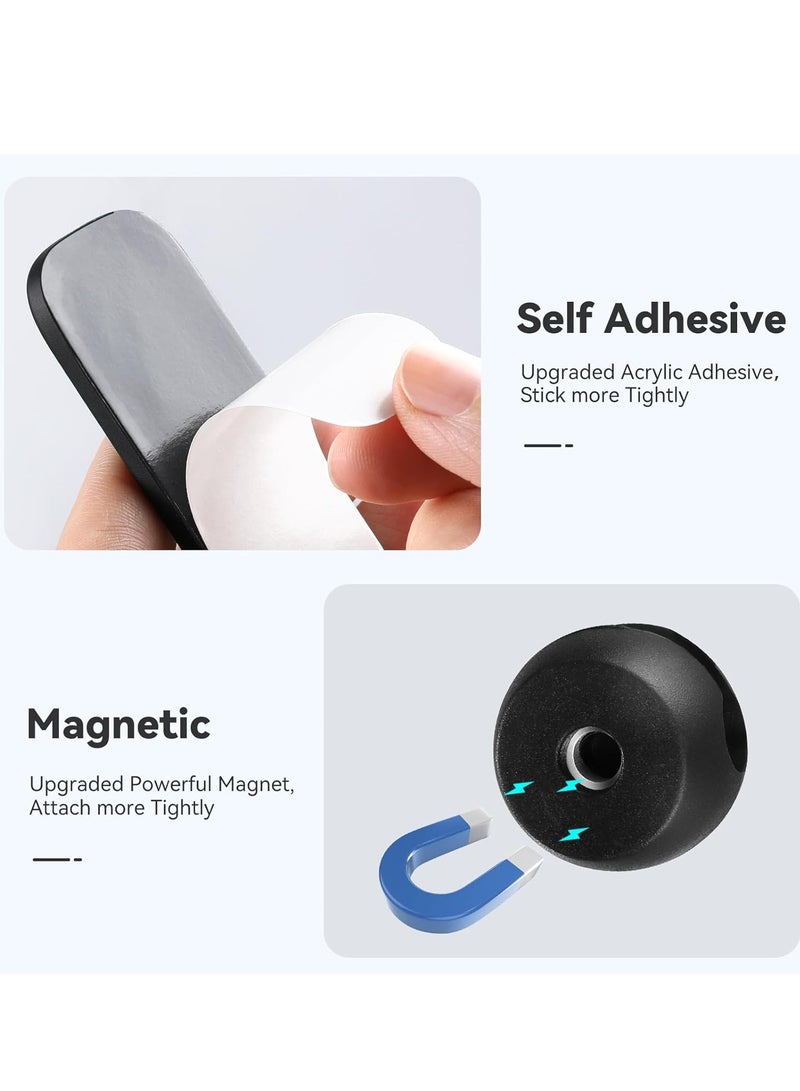 KASTWAVE Magnetic Cable Holders, Magnetic Cord Organizer, 4 Clips Cable Management, Wire Organizer, Under Desk Self-Adhesive Cord Holder, Wire Holder Keeper Organizer, Hide Phone Charging Cable Keeper, Black - Image 4