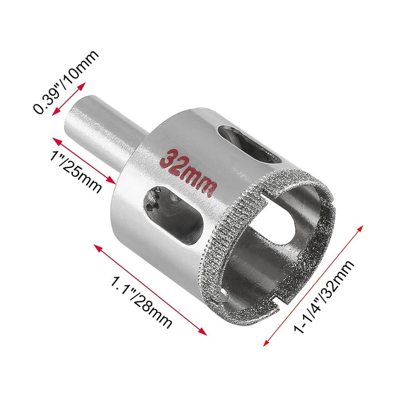 Luomorgo 2Pcs 32mm/1 1/4 inch Diamond Hole Saw, 1.1 inch Cutting Depth Diamond Diamond Drill Bits for Glass Ceramic Marble Porcelain Tile Granite Quartz Gemstone - Image 2