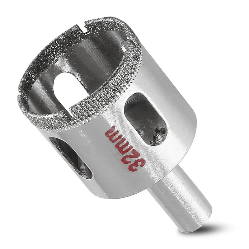 Luomorgo 2Pcs 32mm/1 1/4 inch Diamond Hole Saw, 1.1 inch Cutting Depth Diamond Diamond Drill Bits for Glass Ceramic Marble Porcelain Tile Granite Quartz Gemstone - Image 4