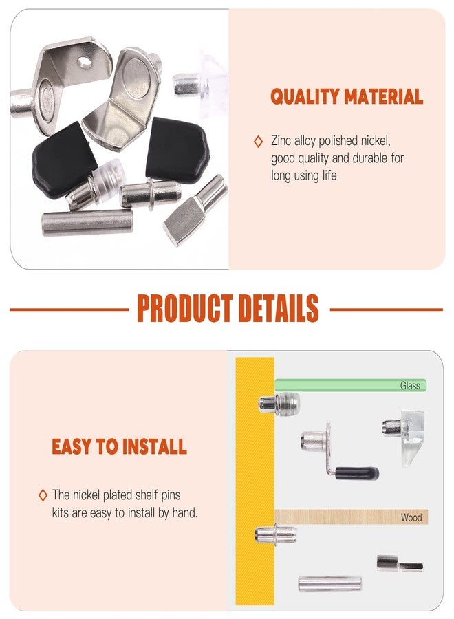 Tanstic 221Pcs 8 Styles Shelf Pins Kit - Shelf Support Pegs for Kitchen Cabinet & Bookshelf Shelves - Image 3