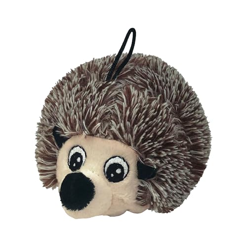 Pet Lou 4 Inch Squeaky Hedgehog Ball Dog Plush Toy StuffingFree Soft Plush Durable Bouncy Squeaker Ball Floats in Water for Small Medium Dogs - Image 1