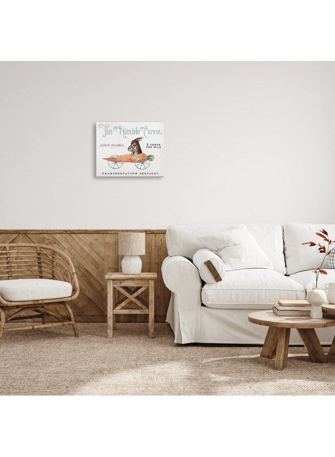 Stupell Industries Vintage Easter Bunny The Nimble Carrot Transportation Advertisement Canvas Wall Art, 20 x 16, White - Image 2