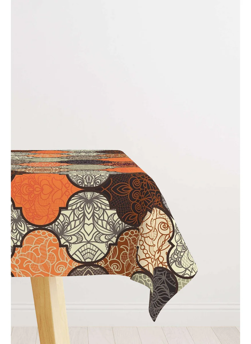كانغو هوم Orange Brown Retro Vintage Digital Printed Tablecloth OTYK294-MS