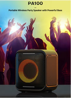 F&D F&d Pa100 40W Bluetooth Party Speaker With 14 Hours Play Time, Multicolor light , Supporting Bluetooth ,USB , Aux , Wireless Mic , Built-in rechargeable battery , Wireless mic  - Image 3
