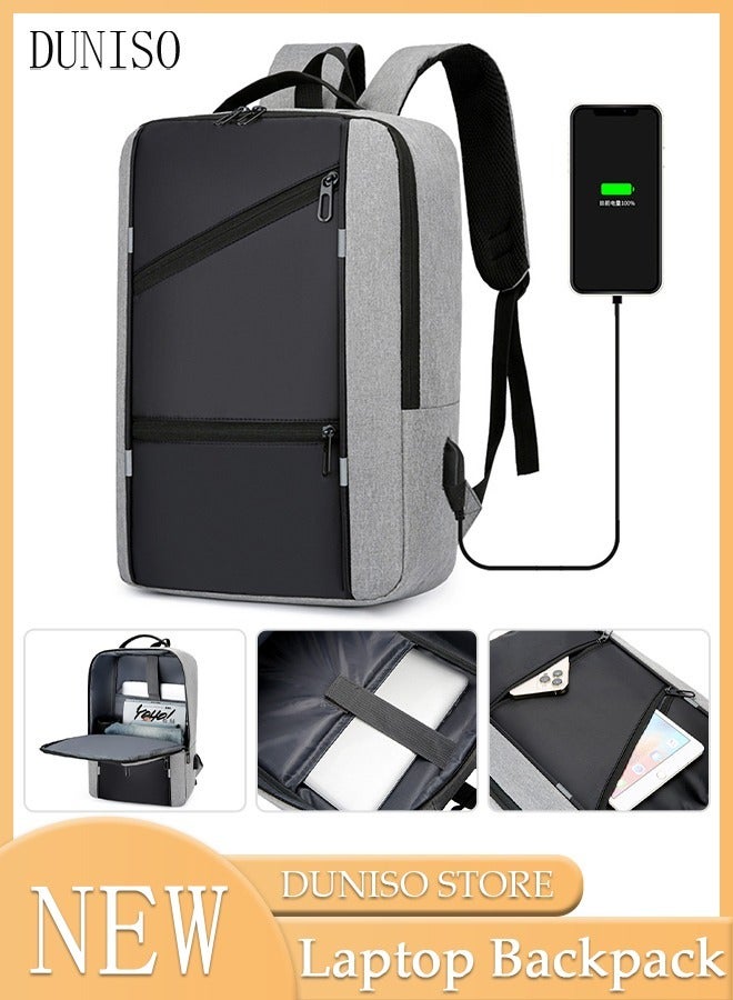 DUNISO Travel Laptop Backpack Lightweight Carry On Backpack with USB Charging Port Multi Compartment Backpack with Large Capacity Weekender Luggage Waterproof and Dustproof Business Bookbag  for Work School Travel Flight - Image 1