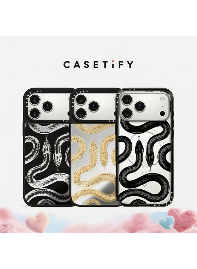 Casetify Official Authorized Black Snake Mirror Case for iPhone 17 Pro Max, Premium Shockproof Protective Phone Cover - Image 1