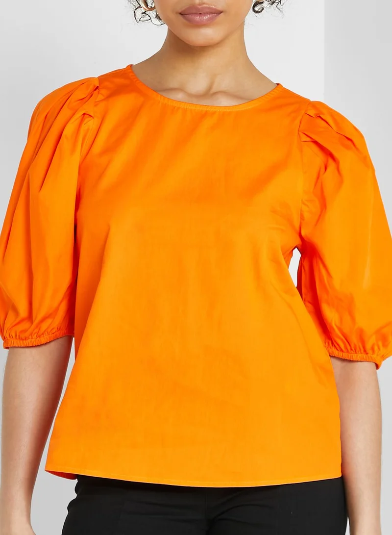 ONLY Puff Sleeve Round Neck Top
