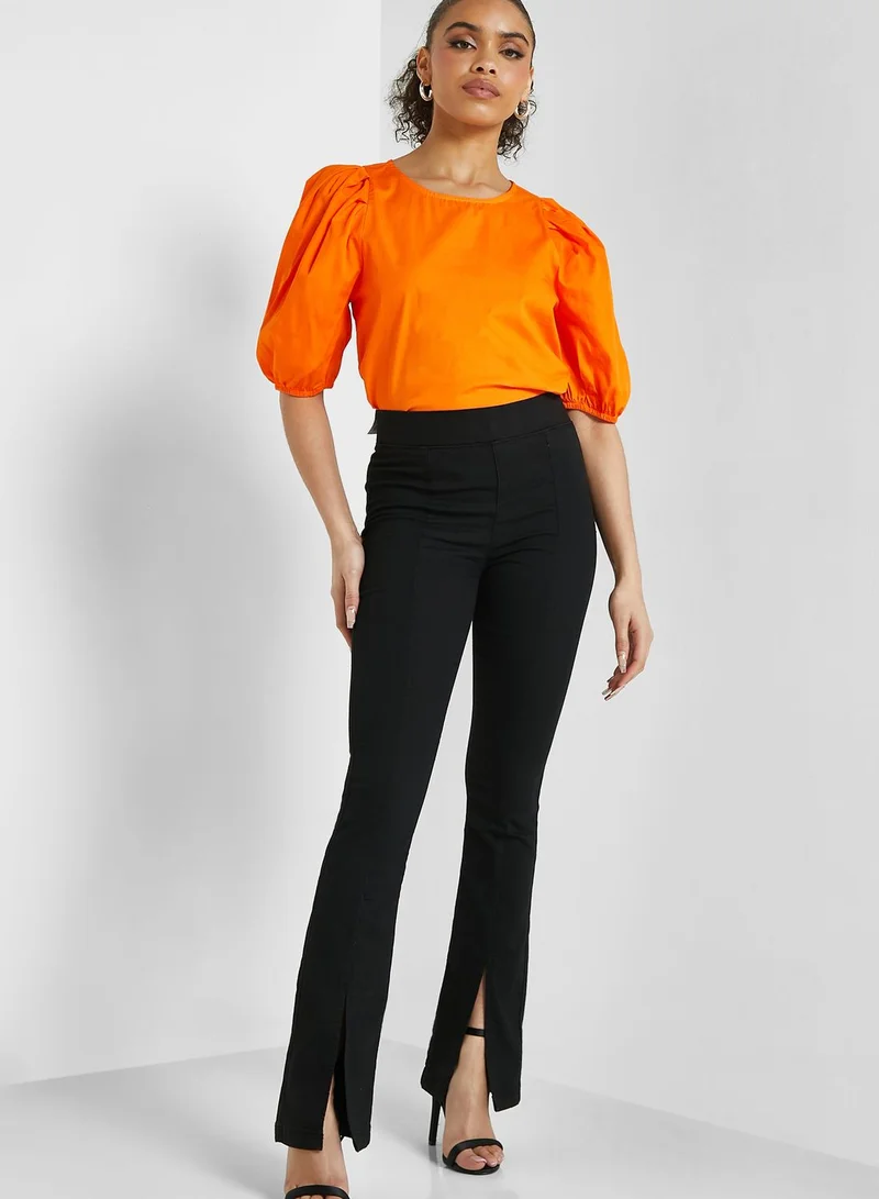 ONLY Puff Sleeve Round Neck Top