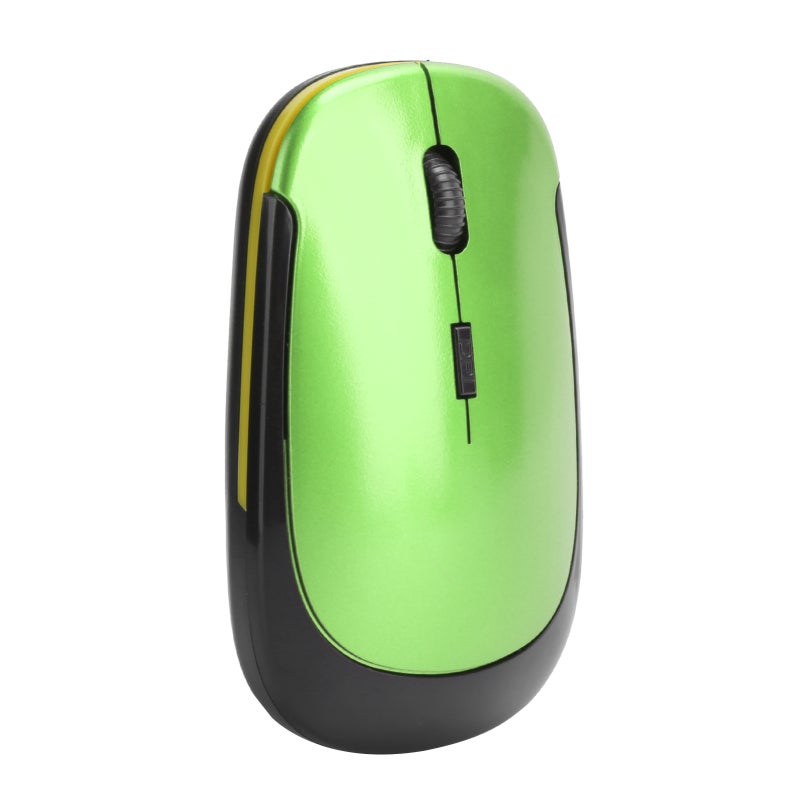 Wireless Mouse: Green Ergonomic Shape, 2.4G Anti-Interference Tech - 3 Adjustable DPI Up To 1600, Silent Buttons Plug And Play Mouse For Home Office Laptop Work - Image 4