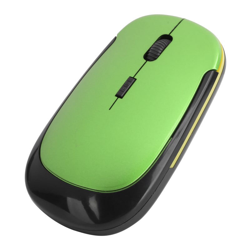 Wireless Mouse: Green Ergonomic Shape, 2.4G Anti-Interference Tech - 3 Adjustable DPI Up To 1600, Silent Buttons Plug And Play Mouse For Home Office Laptop Work - Image 3