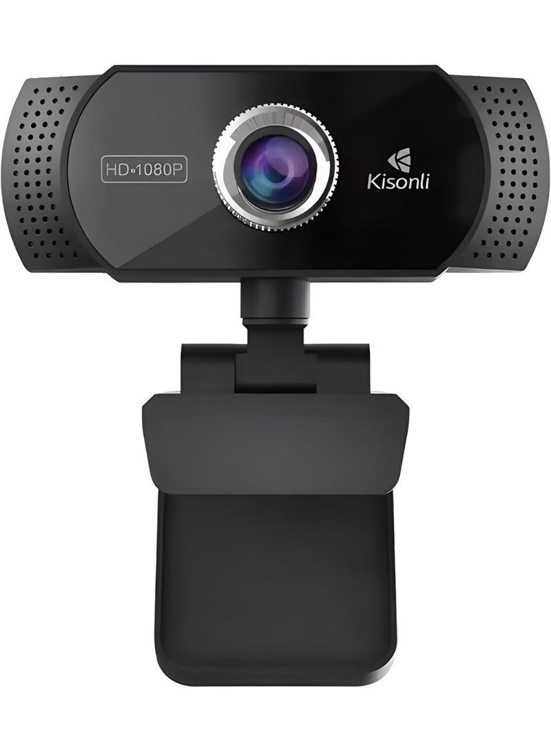 كاميرا ويب Kisonli PC-2 عالية الدقة 1080p، مايكروفون مدمج، توصيل USB، للكمبيوتر والمكالمات المرئية - Image 2