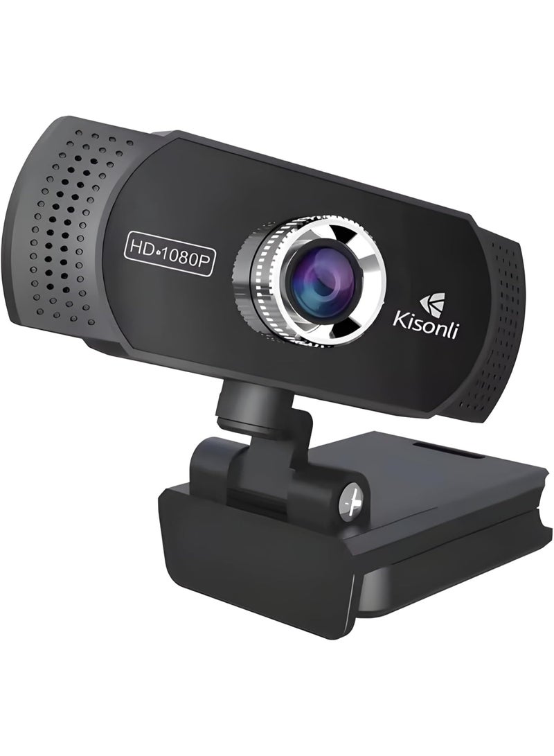كاميرا ويب Kisonli PC-2 عالية الدقة 1080p، مايكروفون مدمج، توصيل USB، للكمبيوتر والمكالمات المرئية - Image 3