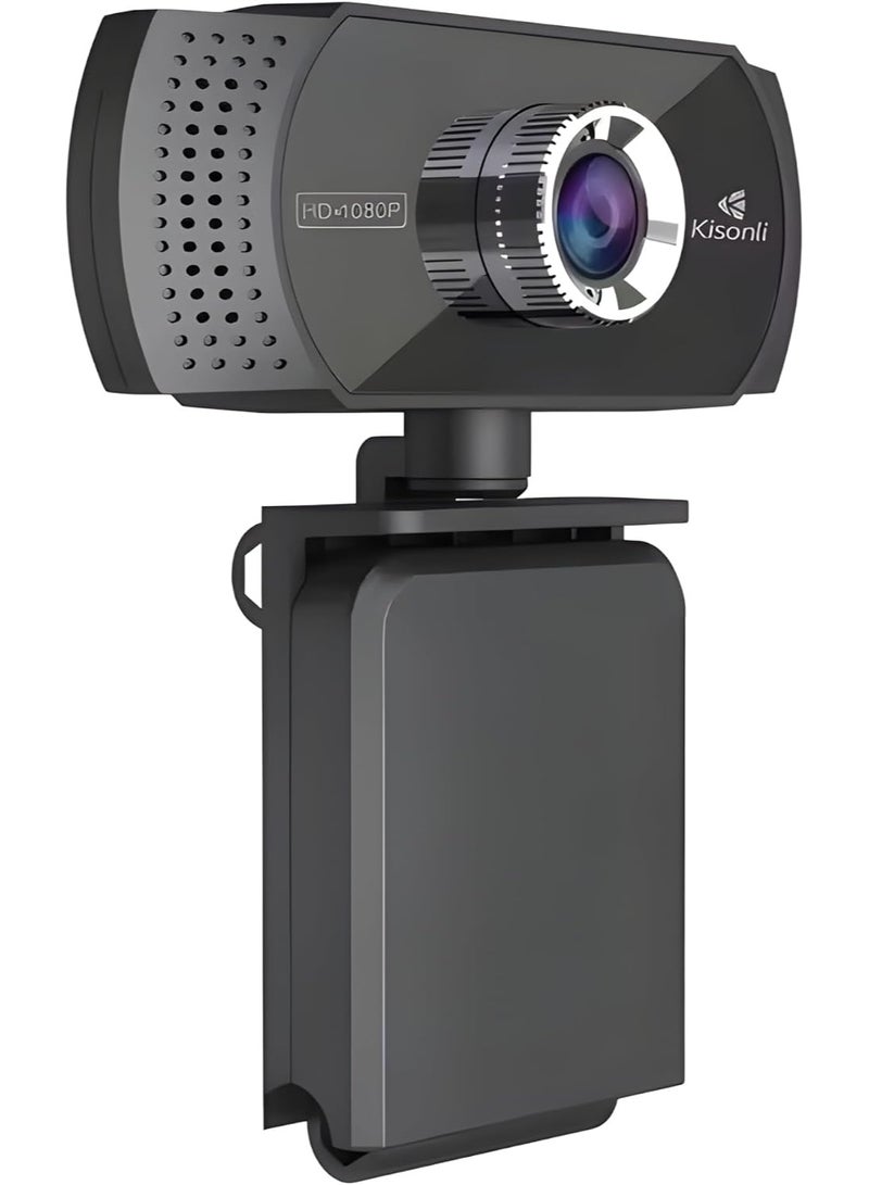 كاميرا ويب Kisonli PC-2 عالية الدقة 1080p، مايكروفون مدمج، توصيل USB، للكمبيوتر والمكالمات المرئية - Image 1