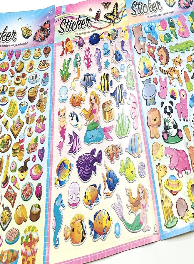 ASHOPANU 3D Puffy Junk Food, Land & Water Animals Stickers for Kids-Set of 3 - Image 3