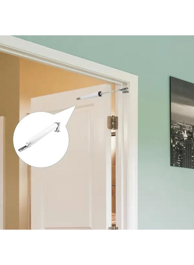 2 Pack White Screen Door Closers Kit Adjustable Pneumatic Closing Speed Bracket - Image 2