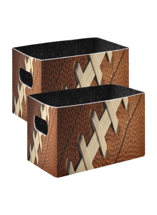 Kcldeci Angled Laces Of A Football Storage Bins Baskets for Organizing 2Pack, Sturdy Storage Basket Foldable Storage Baskets for Shelves Closet Nursery Toy - Image 1