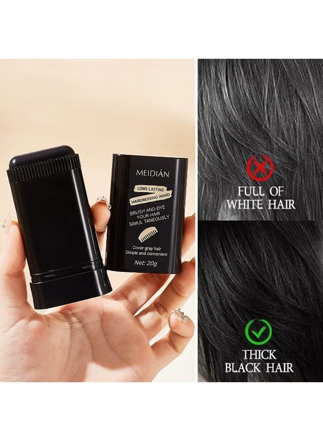 02 # أسود بنيعصا تلوين الشعر المؤقتة ، لمسة الجذر ، غطاء لمسة رمادية على الفور ، تغطية سريعة متعددة الوظائف للشعر الرمادي واللحية ، عصا لمس مؤقتة مقاومة للماء طويلة الأمد 02 # أسود بني - Image 2