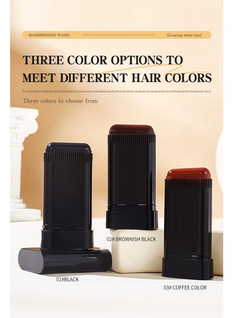02 # أسود بنيعصا تلوين الشعر المؤقتة ، لمسة الجذر ، غطاء لمسة رمادية على الفور ، تغطية سريعة متعددة الوظائف للشعر الرمادي واللحية ، عصا لمس مؤقتة مقاومة للماء طويلة الأمد 02 # أسود بني - Image 5