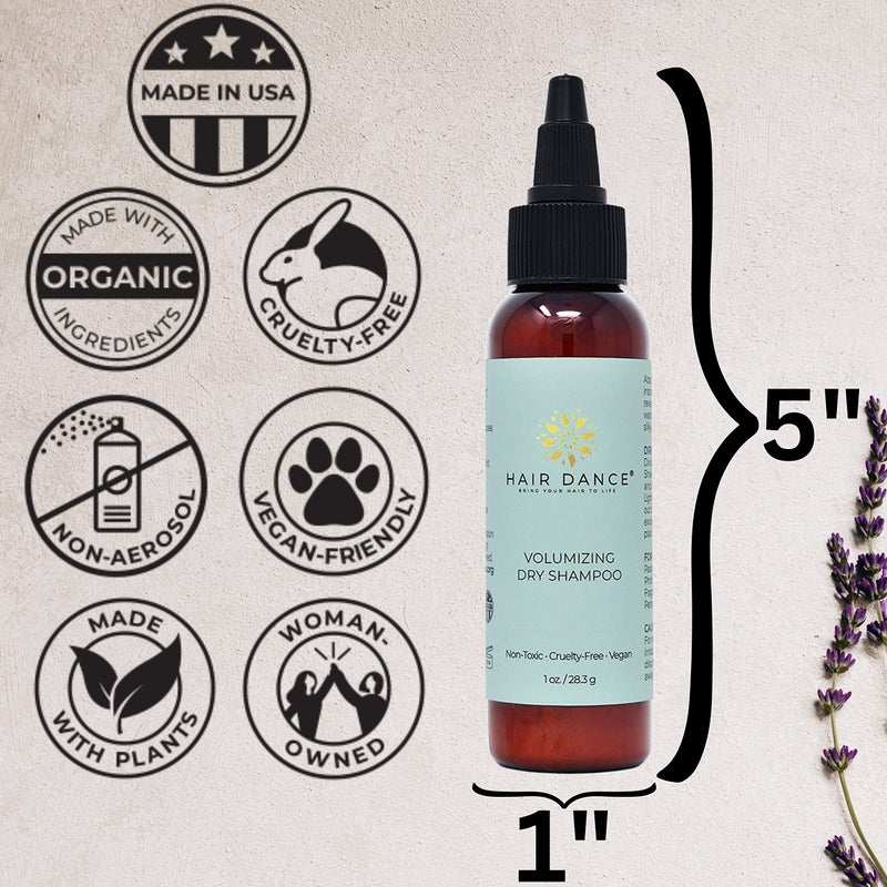 Hair Dance Dry Shampoo Volume Powder | Natural & Organic Ingredients | Non-Aerosol | Made in USA | Talc & Corn Free | For Blonde and Dark Hair | Lavender Oil Scented | 1 Ounce - Image 4
