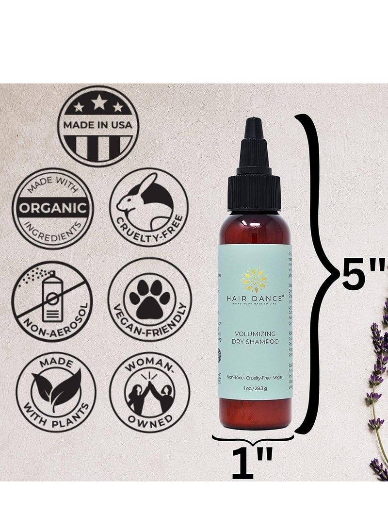 Hair Dance - Dry Shampoo Volume Powder | Natural & Organic Ingredients | Non-Aerosol | Made in USA | Talc & Corn Free | For Blonde and Dark Hair | Lavender Oil Scented | 1 Ounce - Image 1