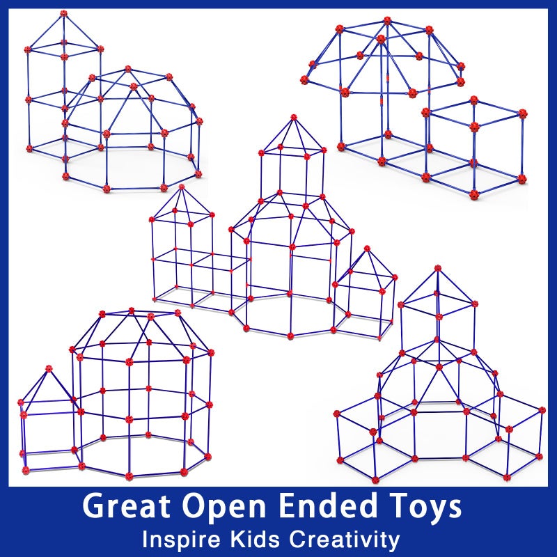V-Opitos 180 Pack Fort Building Kits for Kids Age 4, 5, 6, 7, 8+ Years Old, Creative STEM Building Toys for DIY Castles, Tunnels, Play Tent, Ideal Christmas, Birthday Gifts for Boys & Girls - Image 4