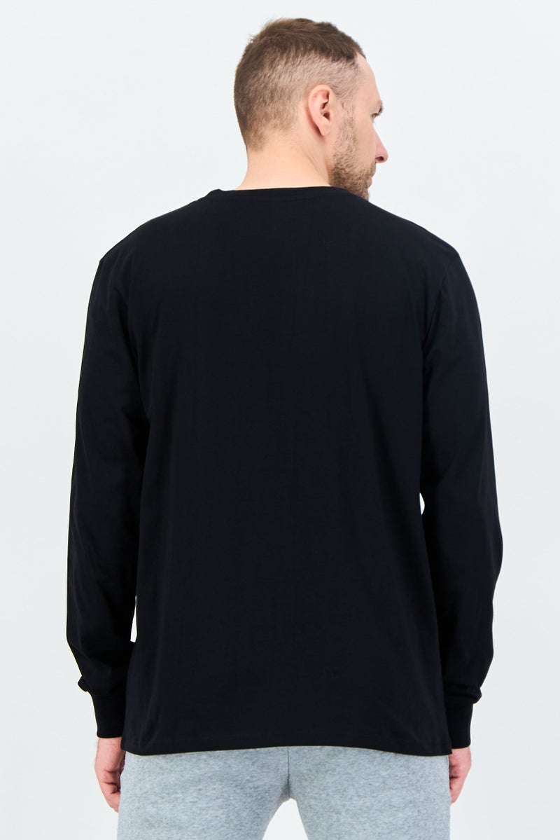 Champion تي شيرت رياضي للرجال بأكمام طويلة مناسب للخارج، أسود - Image 2