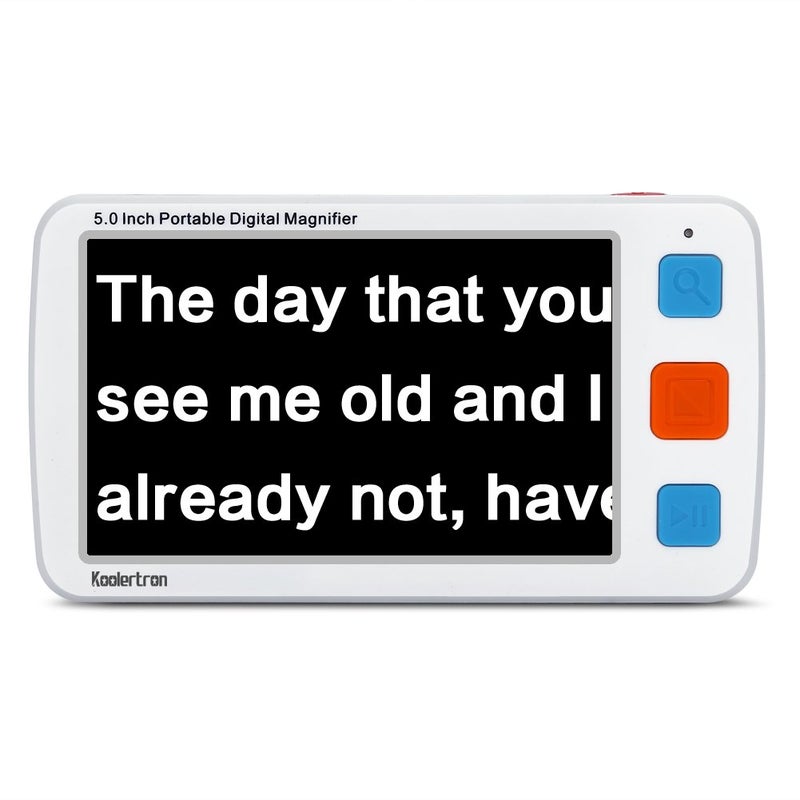 Koolertron 5 inch Digital Video Magnifier Handheld Portable Electronic Reading Aid Support AV Output to TV with 4X8X16X24X32X Zoom Multiple 17 Kinds Color Mode Rechargeable Battery Poweredetc