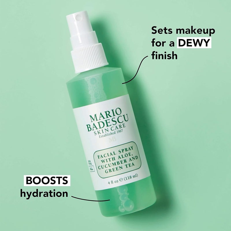 Mario Badescu Facial Spray 2 Piece Set, Includes Aloe, Chamomile & Lavender Face Mist PLUS Aloe, Cucumber, Green Tea Face Mist for All Skin Types, Dewy Finish, 4 Fl Oz, 2 Count (Pack of 1) - Image 3
