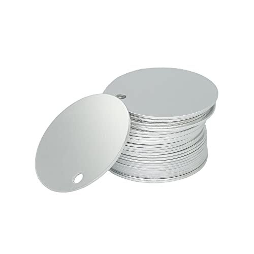 StayMax Round Aluminum Engraving Blanks Tags Stamping Blanks 25 Pack Diameter 1.57 Inch (Silver) - Image 3