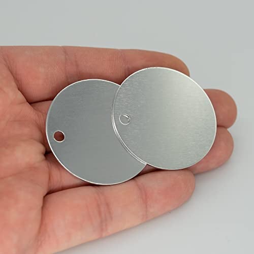 StayMax Round Aluminum Engraving Blanks Tags Stamping Blanks 25 Pack Diameter 1.57 Inch (Silver) - Image 4