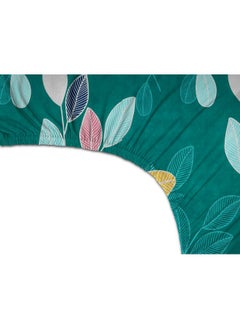 BSB HOME BSB HOME Premium Cotton Elastic Fitted Bedsheets with 2 King Size Pillow Covers | Double Bed with All Around Elastic 180 TC Supersoft | Size - 72 King Sizex78+10 in | Dark Green & White  - Image 4