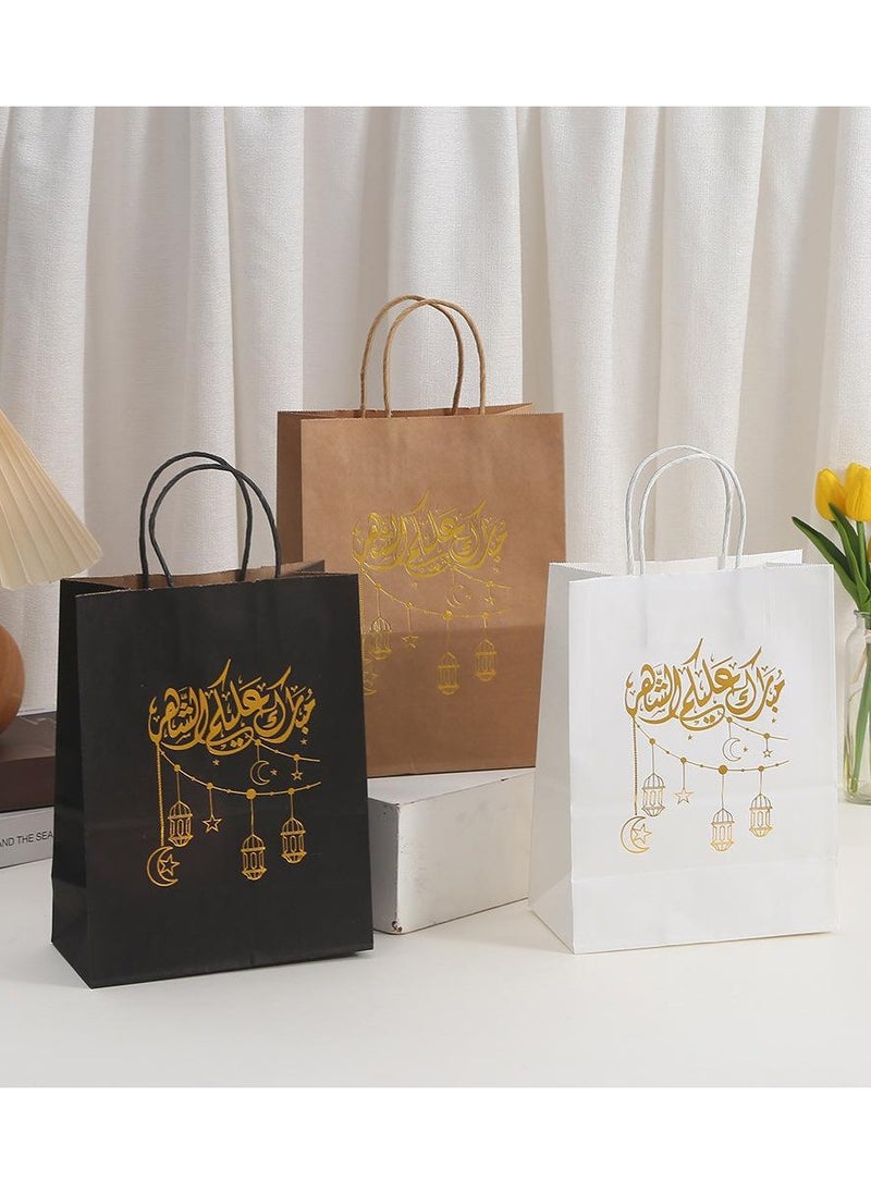 LKTOCAFT - 6 Pieces Kraft Paper Gift Bags for Holidays and Festive Day, Party Bags with Handles for Candy Desserts and Jewelry Gifts, Party Favor Bags and Party Supplies,Medium Size - Image 1