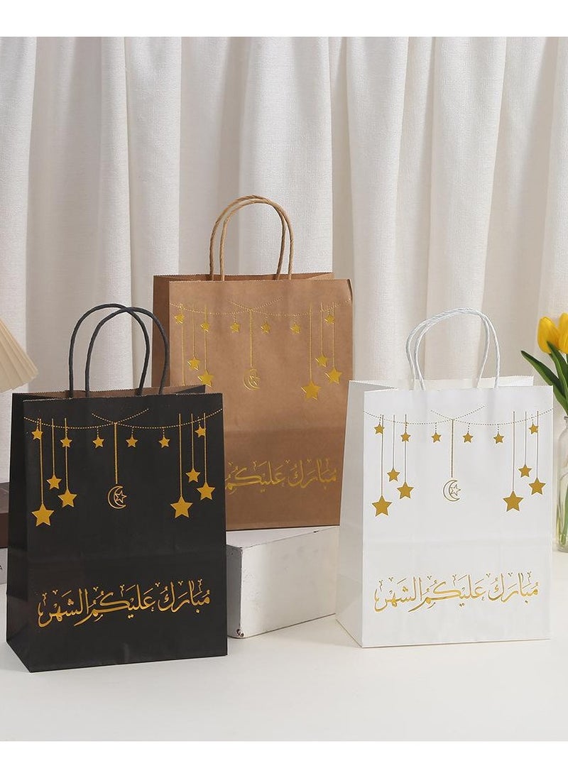 LKTOCAFT - 6 Pieces Kraft Paper Gift Bags for Holidays and Festive Day, Party Bags with Handles for Candy Desserts and Jewelry Gifts, Party Favor Bags and Party Supplies,Medium Size - Image 1