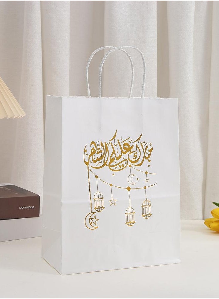 LKTOCAFT - 6 Pieces Kraft Paper Gift Bags for Holidays and Festive Day, Party Bags with Handles for Candy Desserts and Jewelry Gifts, Party Favor Bags and Party Supplies,Medium Size - Image 1